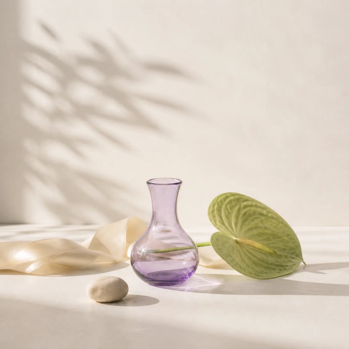 Minimal still life representing a calming evening ritual