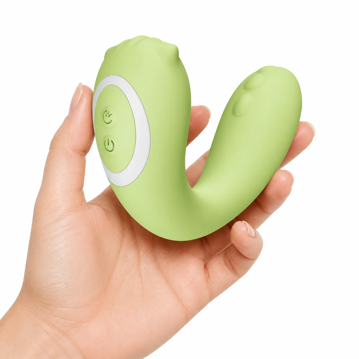 Little Monster wearable massager with onboard and phone-enabled control