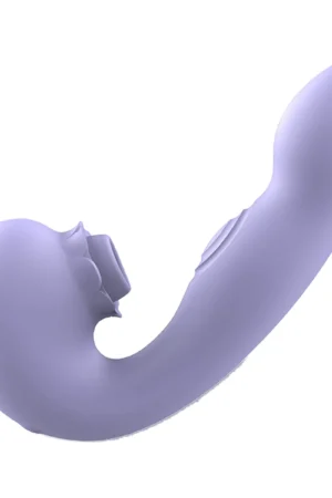 Purple Embrace 4-in-1 suction vibrator on a white background