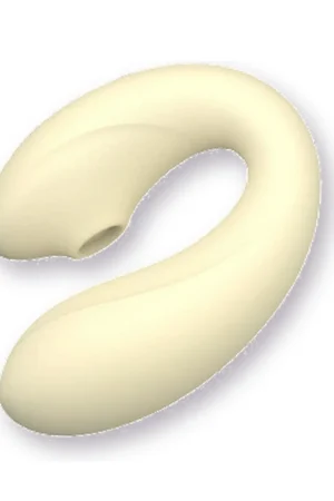 Pale yellow Halo Kiss wearable suction vibrator on a white background