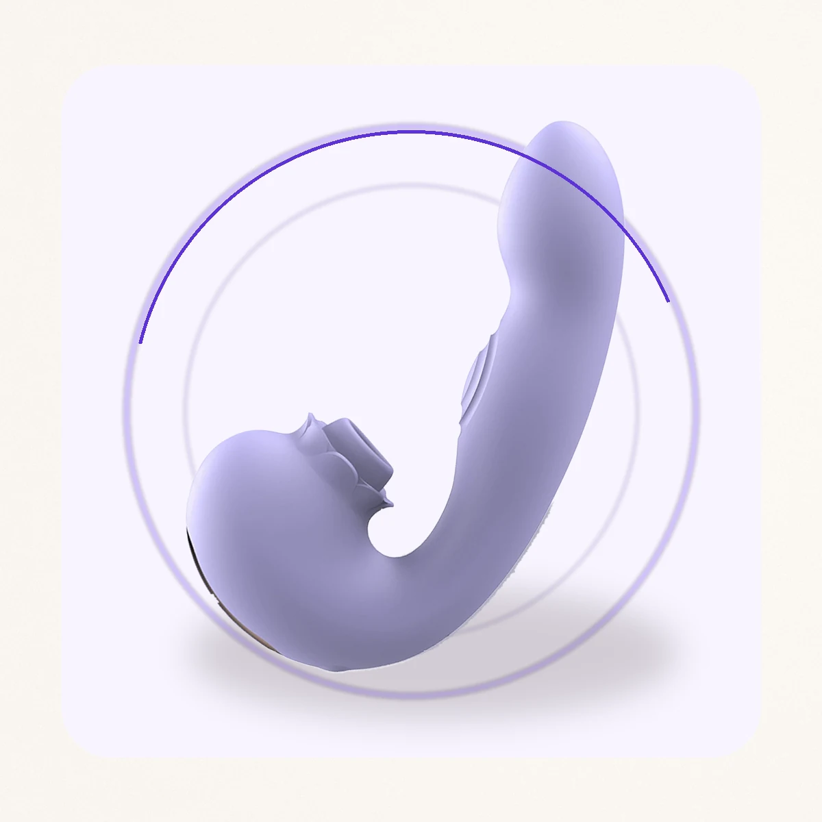 Close product view of the curved purple Embrace dual-zone design
