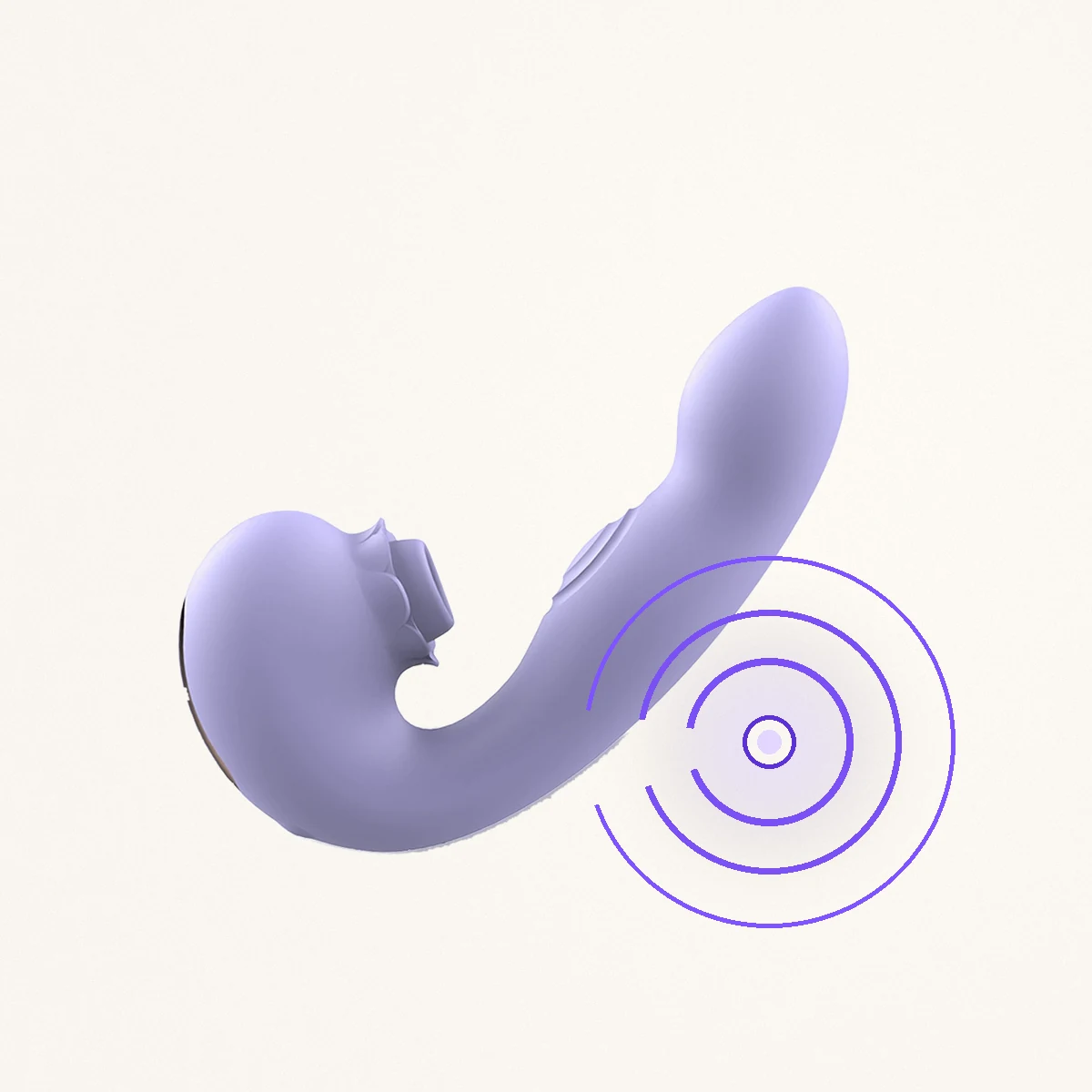 Purple Embrace vibrator with abstract magnetic charging rings